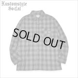 【送料無料】KustomStyle カスタムスタイル LA PALMA CHECK FLANNEL L/Sシャツ BLACK/WHITE