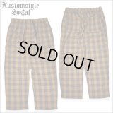 【送料無料】KustomStyle カスタムスタイル LA PALMA CHECK パンツ ORANGE/BLACK