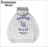 【送料無料】KustomStyle カスタムスタイル LA BANDANA プルオーバーパーカー ASH GRAY