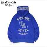 【送料無料】KustomStyle カスタムスタイル LA BANDANA プルオーバーパーカー ROYAL BLUE