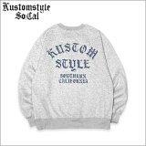 【送料無料】KustomStyle カスタムスタイル SHADES クルーネックスウェット ASH GRAY