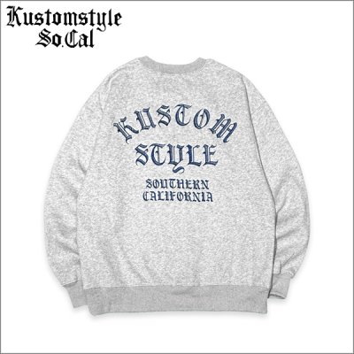 画像1: 【送料無料】KustomStyle カスタムスタイル SHADES クルーネックスウェット ASH GRAY