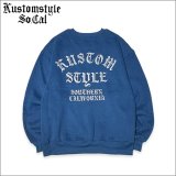 【送料無料】KustomStyle カスタムスタイル SHADES クルーネックスウェット BLUE