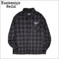 【送料無料】KustomStyle カスタムスタイル SUPREME QUALITY '24 CHECK L/Sシャツ BLACK/WINE RED