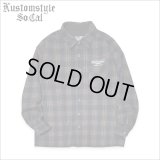 【送料無料】KustomStyle カスタムスタイル SUPREME QUALITY '24 CHECK L/Sシャツ BLACK/WINE RED