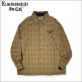 【送料無料】KustomStyle カスタムスタイル SUPREME QUALITY '24 CHECK L/Sシャツ LIGHT BROWN