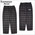 【送料無料】KustomStyle カスタムスタイル SUPREME QUALITY '24 CHECK パンツ BLACK/WINE RED