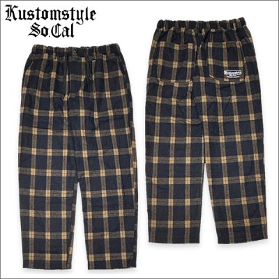 画像1: 【送料無料】KustomStyle カスタムスタイル SUPREME QUALITY '24 CHECK パンツ BLACK/TAN