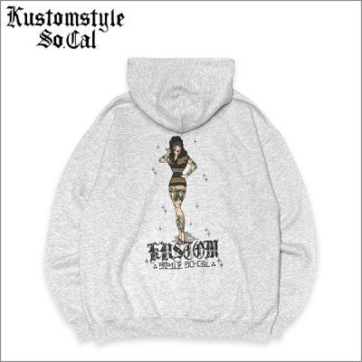 画像1: 【送料無料】KustomStyle カスタムスタイル CHOLA PIN-UP プルオーバーパーカー ASH