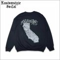 【送料無料】KustomStyle カスタムスタイル CALI MAP クルーネックスウェット BLACK