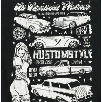 画像4: 【送料無料】KUSTOMSTYLExUSVERSUSTHEM COLLABORATION プルオーバーパーカー BLACK