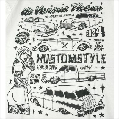 画像4: KUSTOMSTYLExUSVERSUSTHEM COLLABORATION Tシャツ WHITE