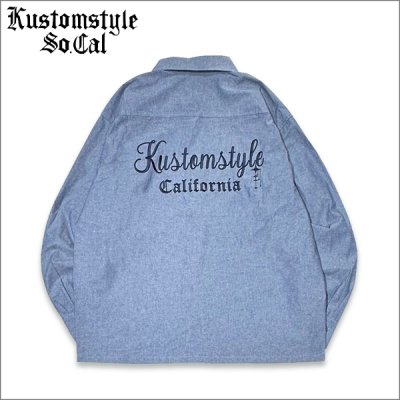 画像1: 【送料無料】KustomStyle カスタムスタイル STARLITE L/Sワークシャツ CHAMBRAY