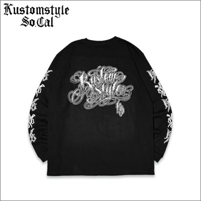 画像1: KustomStyle カスタムスタイル NORM LOVE LETTER L/S Tシャツ BLACK	