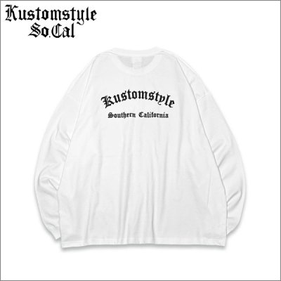 画像1: KustomStyle カスタムスタイル OLDENGLISH OUTLINE L/S Tシャツ WHITE