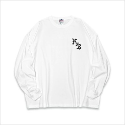 画像2: KustomStyle カスタムスタイル OLDENGLISH OUTLINE L/S Tシャツ WHITE