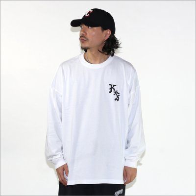 画像3: KustomStyle カスタムスタイル OLDENGLISH OUTLINE L/S Tシャツ WHITE