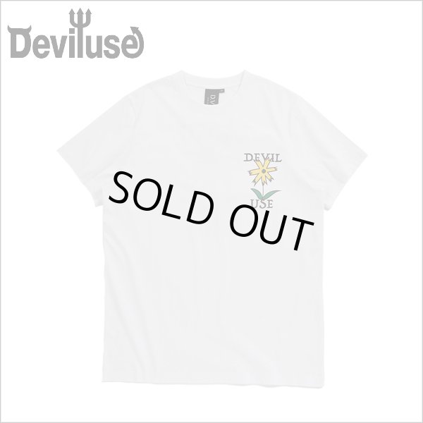 画像1: Deviluse デビルユース Prickly Flower Tシャツ WHITE (1)