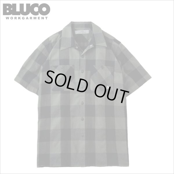 画像1: 【送料無料】BLUCO ブルコ BUFFALO CHECK WORK SHIRT S/S MOSS GREEN (1)