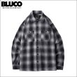 画像1: 【送料無料】BLUCO ブルコ OMBRE CHECK FLANNEL SHIRTS BLACK (1)