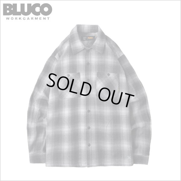 画像1: 【送料無料】BLUCO ブルコ OMBRE CHECK FLANNEL SHIRTS BLACK (1)