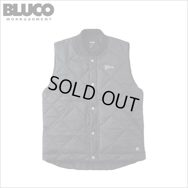 画像1: 【送料無料】BLUCO ブルコ RIB COLLAR QUILTING VEST BLACK (1)