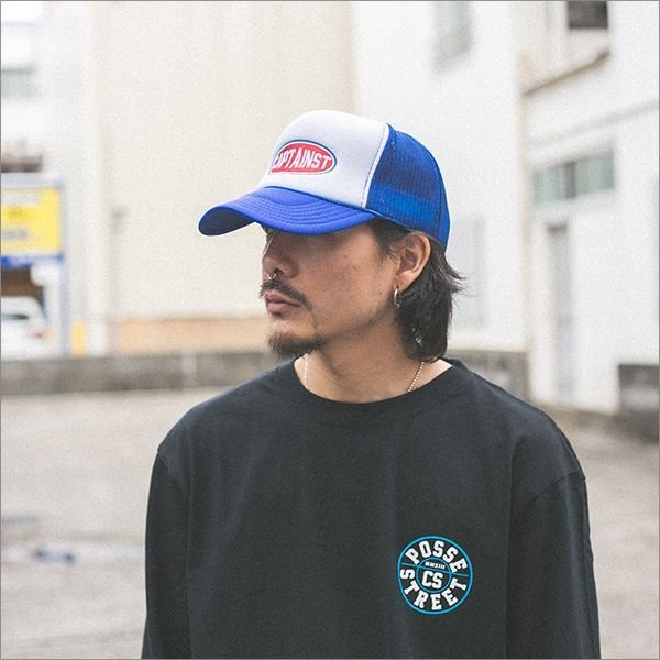 CAPTAIN STREET Oval Logo メッシュキャップ BLUE キャプテンストリート