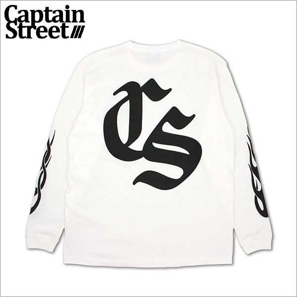 画像1: CAPTAIN STREET Old CS L/S Tシャツ WHITE キャプテンストリート (1)