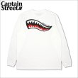 画像1: CAPTAIN STREET Shark Mouth L/S Tシャツ WHITE キャプテンストリート (1)