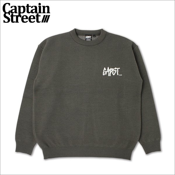 画像1: 【送料無料】CAPTAIN STREET CAPST Logo Knit C.GRAY キャプテンストリート (1)