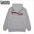 画像1: 【送料無料】CAPTAIN STREET Shark Mouth P/Oパーカー GRAY キャプテンストリート (1)