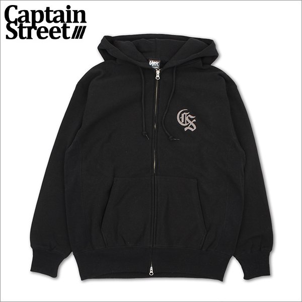 画像1: 【送料無料】CAPTAIN STREET Classic CS ZIPパーカー BLACK キャプテンストリート (1)