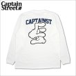 画像1: CAPTAIN STREET Hand Sign L/S Tシャツ WHITE キャプテンストリート (1)