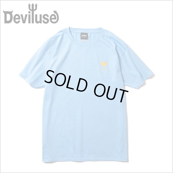 画像1: 【50%OFF】Deviluse デビルユース Heartaches Tシャツ MID BLUE (1)