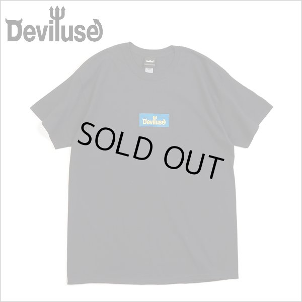 画像1: 【20％OFF】Deviluse デビルユース Blue Box Logo Tシャツ BLACK (1)