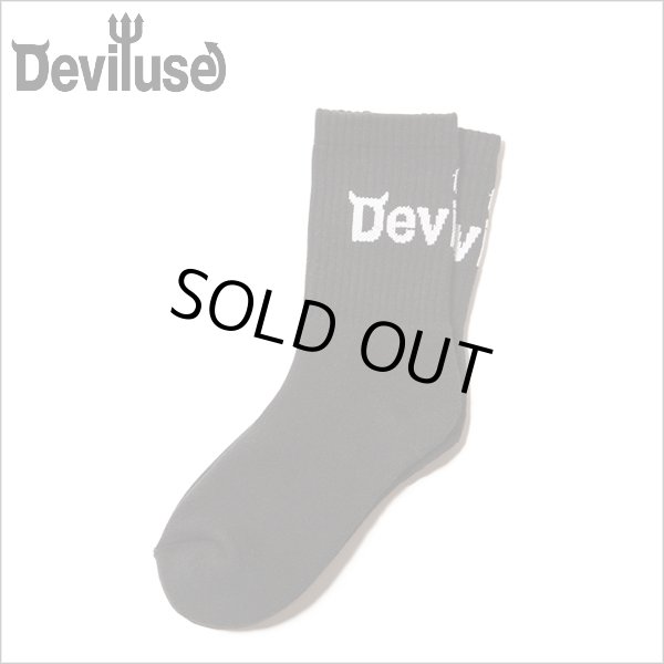 画像1: Deviluse デビルユース Logo Socks BLACK (1)