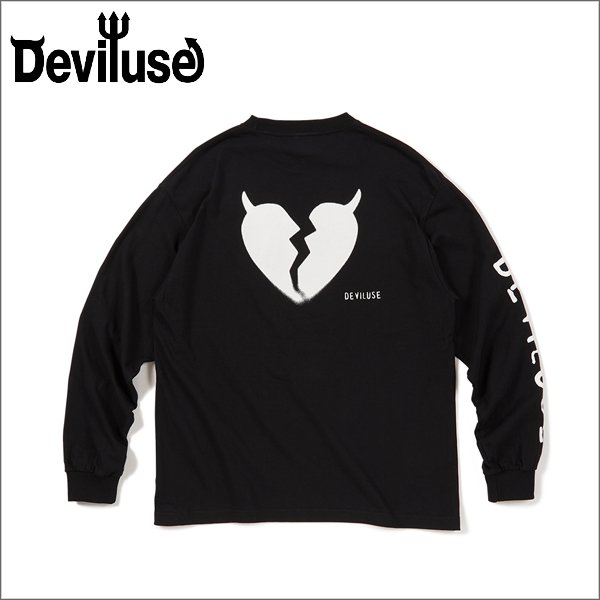 画像1: Deviluse デビルユース Stencil L/S Tシャツ BLACK (1)