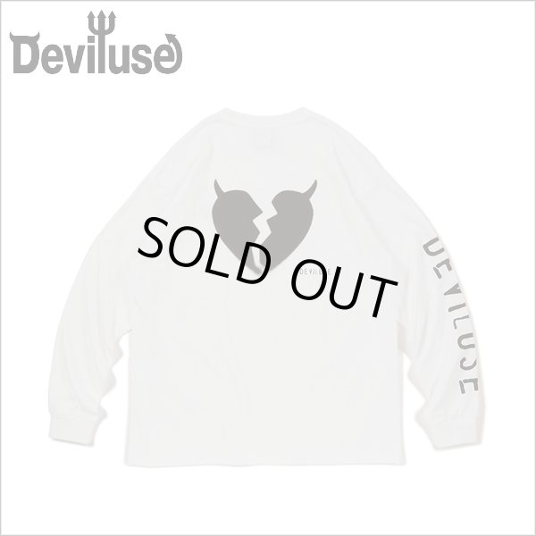 画像1: Deviluse デビルユース Stencil L/S Tシャツ WHITE (1)