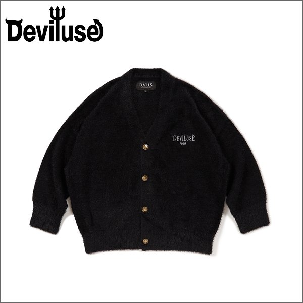 画像1: 【送料無料】Deviluse デビルユース Mohair カーディガン BLACK (1)