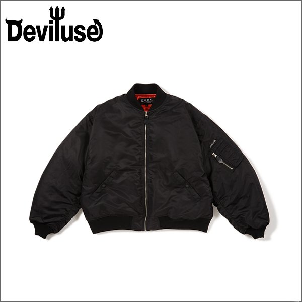 画像1: 【送料無料】Deviluse デビルユース MA-1 BLACK (1)