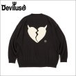 画像1: 【送料無料】Deviluse デビルユース Heartaches Knit Crewneck BLACK (1)