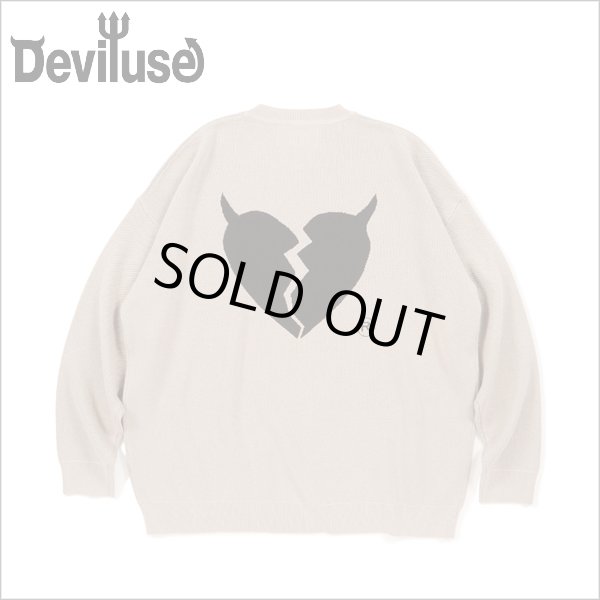 画像1: 【送料無料】Deviluse デビルユース Heartaches Knit Crewneck OATMEAL (1)