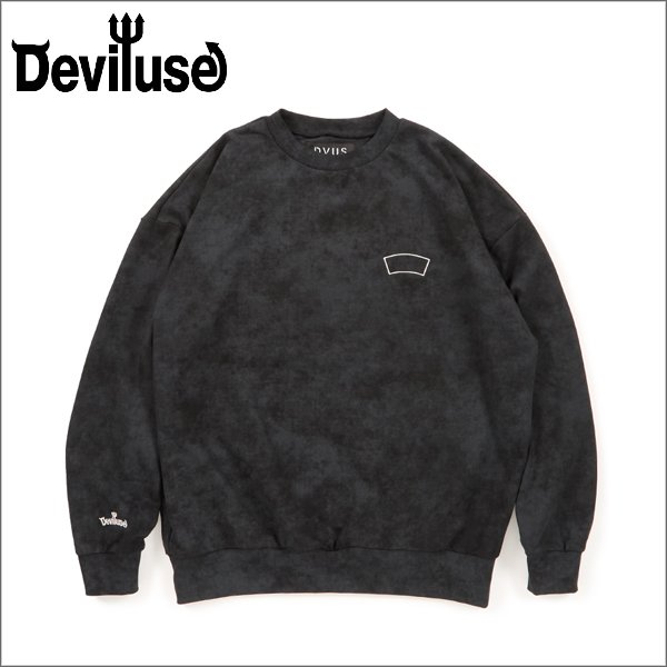 画像1: 【送料無料】Deviluse デビルユース Blank Logo クルーネックスウェット BLACK (1)