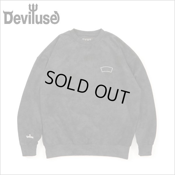 画像1: 【送料無料】Deviluse デビルユース Blank Logo クルーネックスウェット BLACK (1)