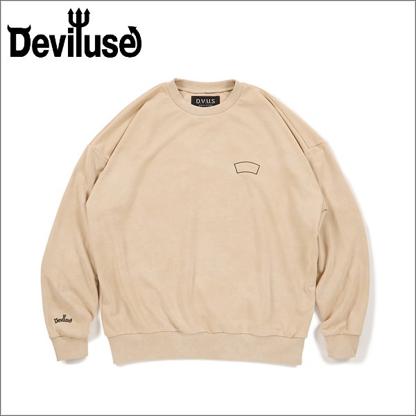 画像1: 【送料無料】Deviluse デビルユース Blank Logo クルーネックスウェット SAND (1)