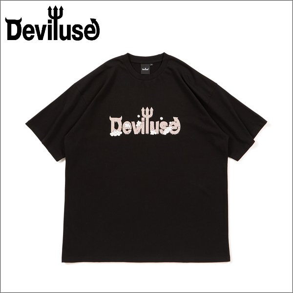 画像1: Deviluse デビルユース Foaming Logo Tシャツ BLACK (1)