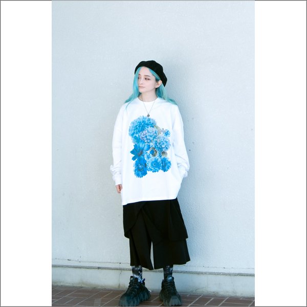 画像1: isxnot イズノット Flower L/S Tシャツ 2カラー (1)