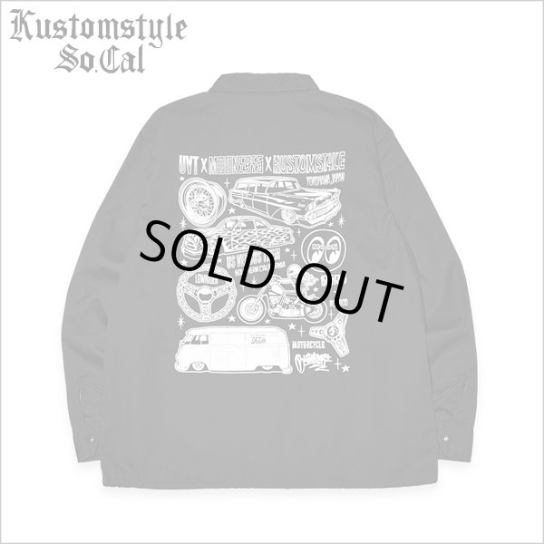 画像1: 【送料無料】KUSTOMSTYLExMOONEYESxUSVERSUSTHEM COLLABORATION コーチJKT BLACK (1)