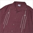 画像3: 【送料無料】KustomStyle カスタムスタイル JURIUS CAESAR S/S キューバシャツ BURGUNDY (3)