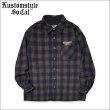 画像1: 【送料無料】KustomStyle カスタムスタイル SUPREME QUALITY '24 CHECK L/Sシャツ BLACK/WINE RED (1)